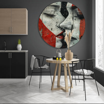 Abstract gezicht met emotionele tranen forex muurcirkel