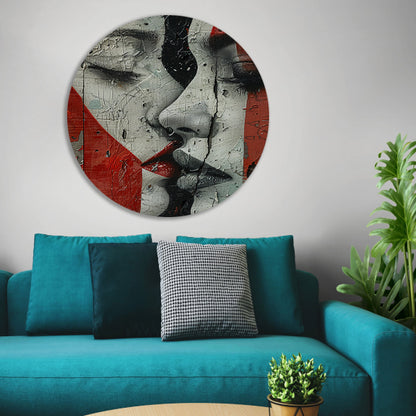 Abstract gezicht met emotionele tranen forex muurcirkel