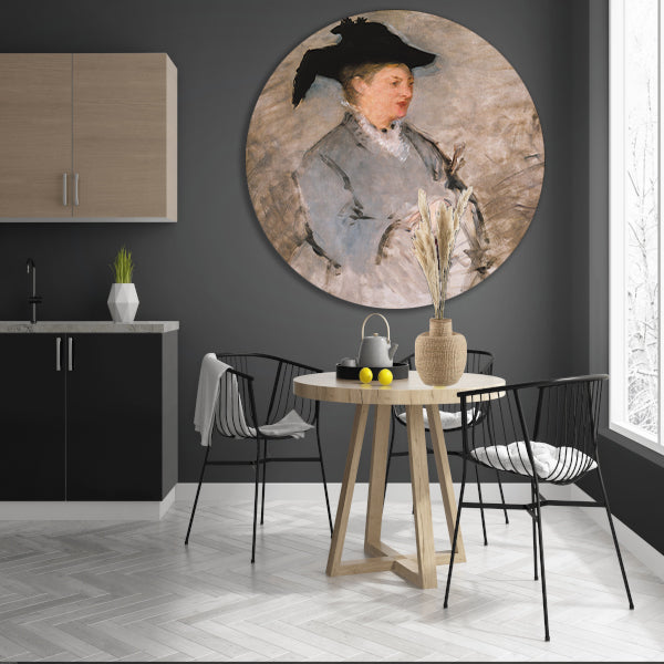 Vrouw - Edouard Manet aluminium muurcirkel