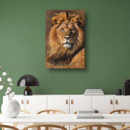 Majestueuze leeuw in het wild schilderij canvas