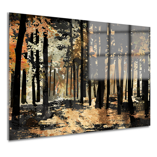 Herfstwandeling in een schilderachtig boslandschap acrylglas