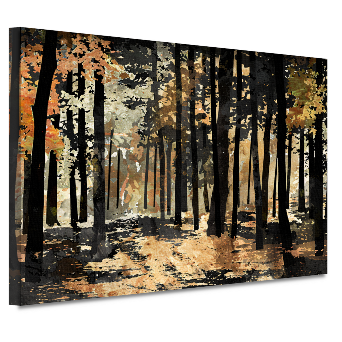 Herfstwandeling in een schilderachtig boslandschap canvas