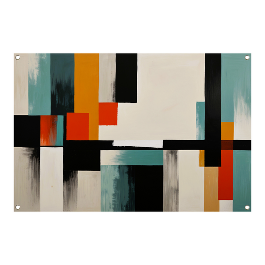 Abstracte moderne schilderij in Japandi stijl tuinposter