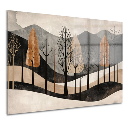 Geometrische interpretatie van natuur en stilte acrylglas