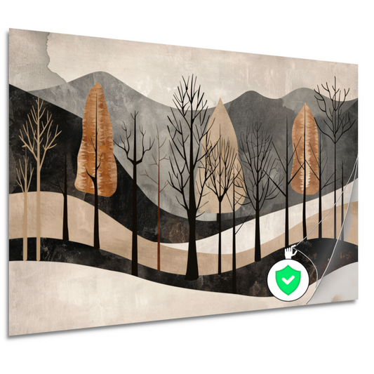 Geometrische interpretatie van natuur en stilte poster