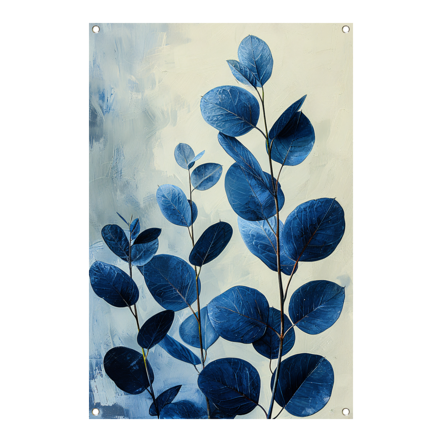 Abstracte Weergave van Blauwe Bladeren in Kunst tuinposter