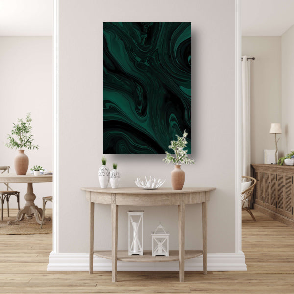 Abstracte Donkergroene en Zwarte Vloeibare Dynamiek acrylglas