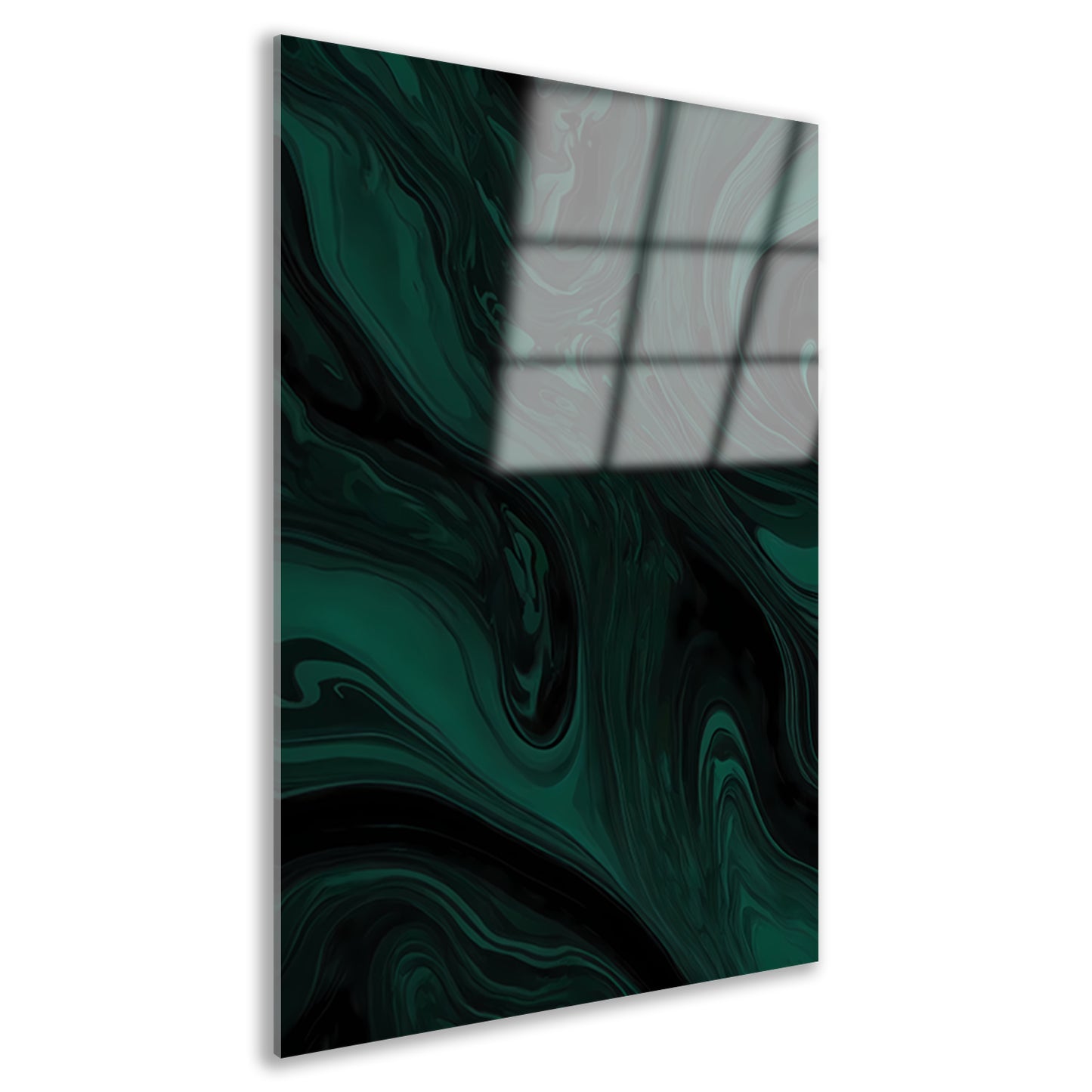 Abstracte Donkergroene en Zwarte Vloeibare Dynamiek acrylglas