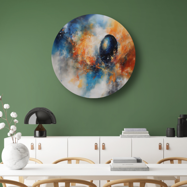 Dans van kleur en abstractie op forex muurcirkel