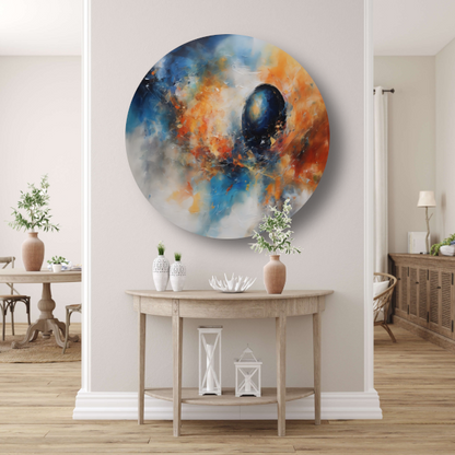 Dans van kleur en abstractie op forex muurcirkel