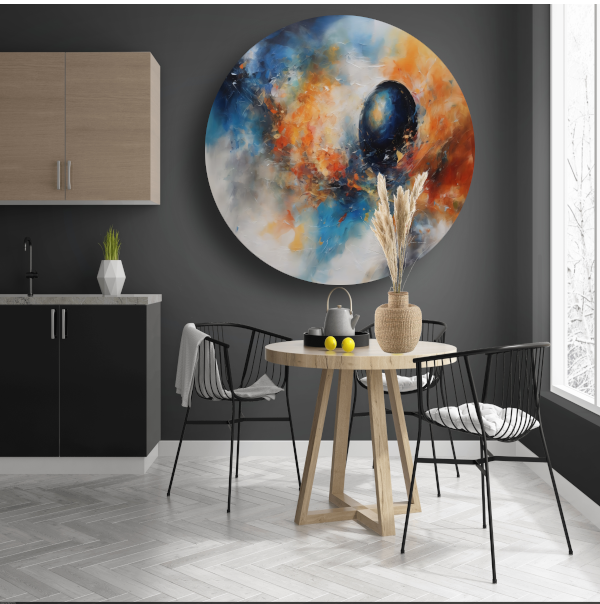 Dans van kleur en abstractie op forex muurcirkel