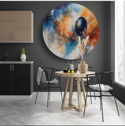 Dans van kleur en abstractie op forex muurcirkel