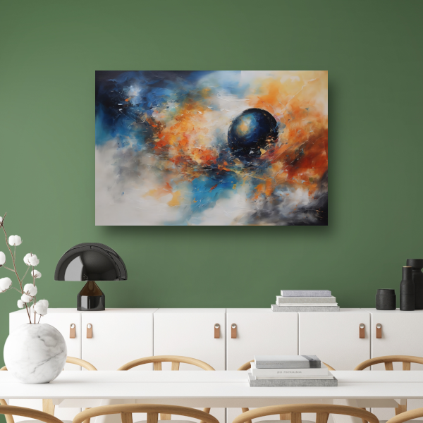 Dans van kleur en abstractie op canvas poster