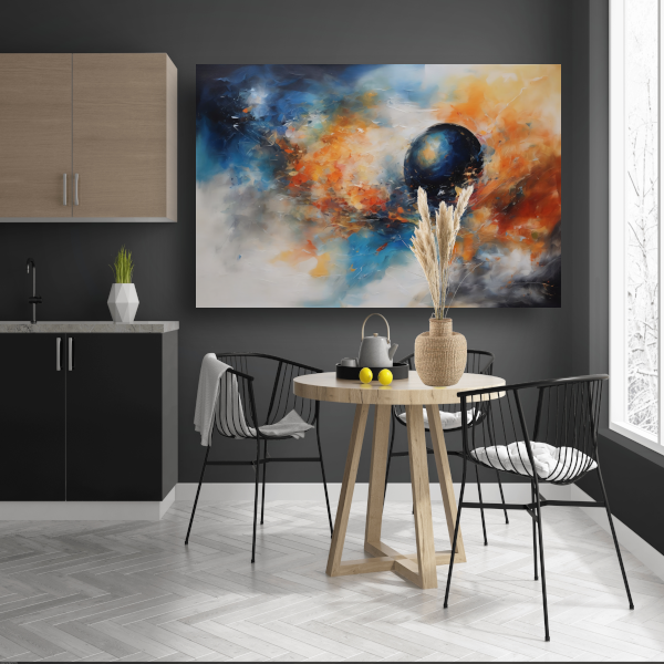 Dans van kleur en abstractie op canvas poster