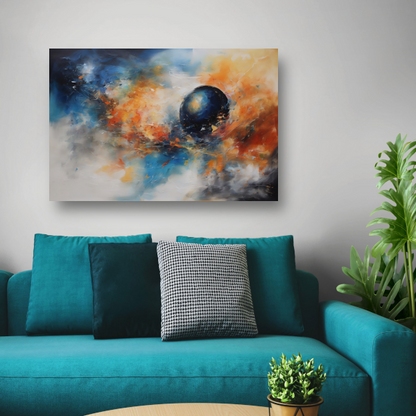 Dans van kleur en abstractie op canvas poster