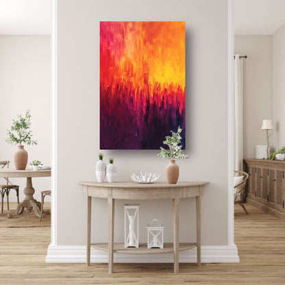 Abstracte kleurrijke vlammen in moderne kunst acrylglas