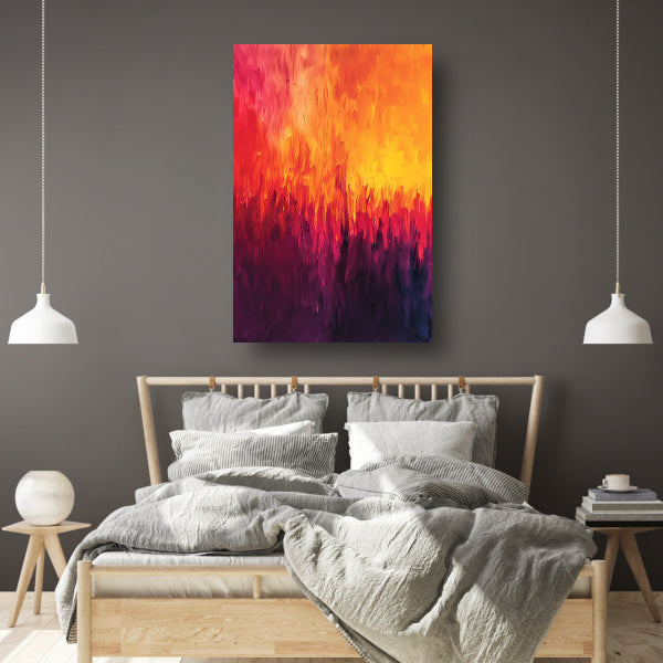 Abstracte kleurrijke vlammen in moderne kunst acrylglas