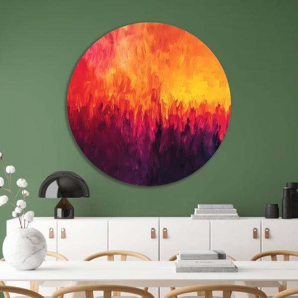 Abstracte kleurrijke vlammen in moderne kunst forex muurcirkel