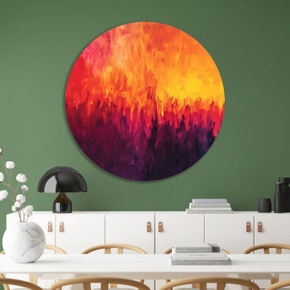 Abstracte kleurrijke vlammen in moderne kunst forex muurcirkel