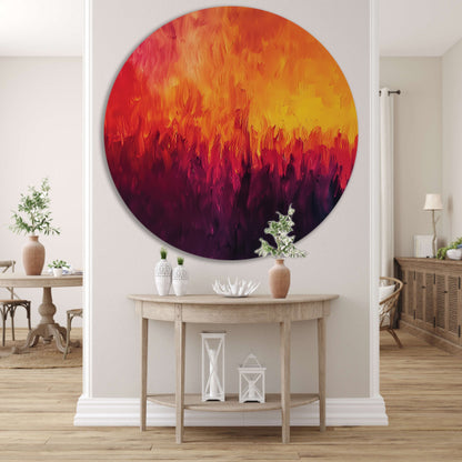 Abstracte kleurrijke vlammen in moderne kunst forex muurcirkel