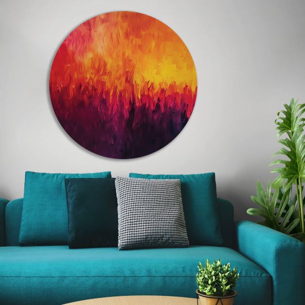 Abstracte kleurrijke vlammen in moderne kunst forex muurcirkel