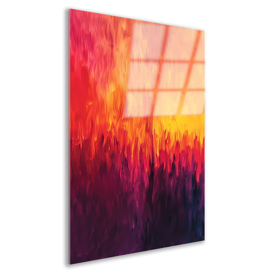 Abstracte kleurrijke vlammen in moderne kunst acrylglas