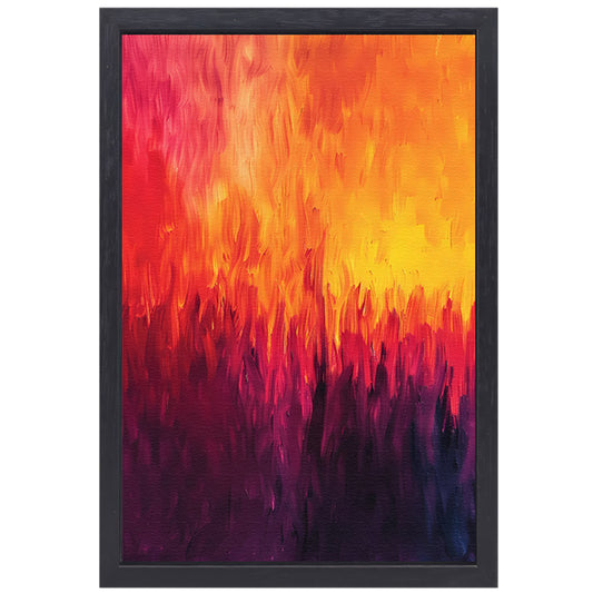 Abstracte kleurrijke vlammen in moderne kunst canvas met baklijst