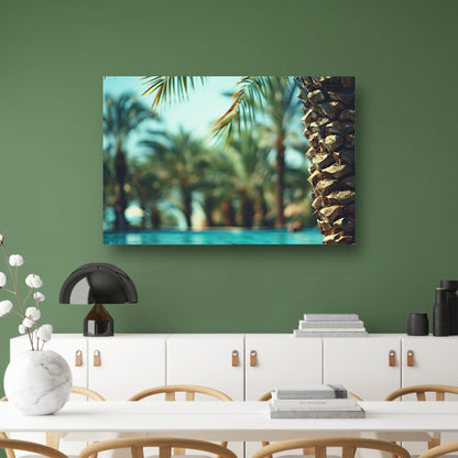 Tropisch Paradijs: Palmen en Wateroppervlak acrylglas