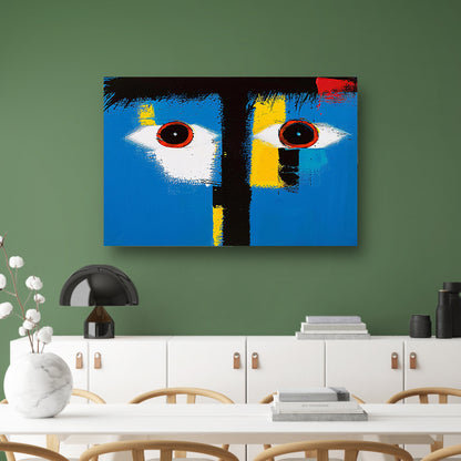 Abstract portret met kleurrijke geometrische vormen poster
