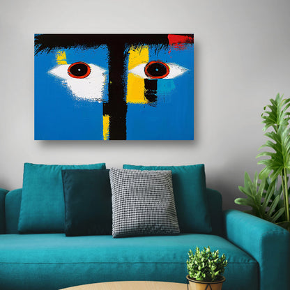 Abstract portret met kleurrijke geometrische vormen poster