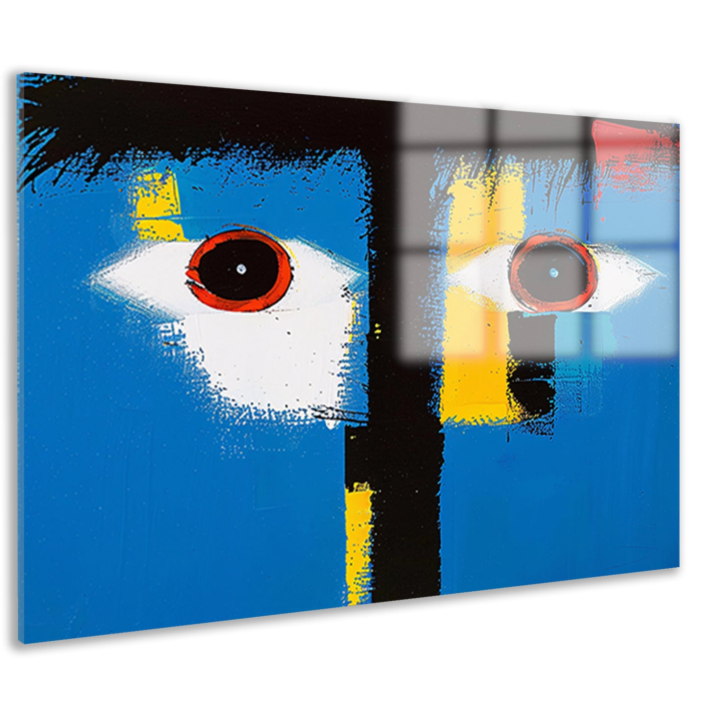 Abstract portret met kleurrijke geometrische vormen acrylglas