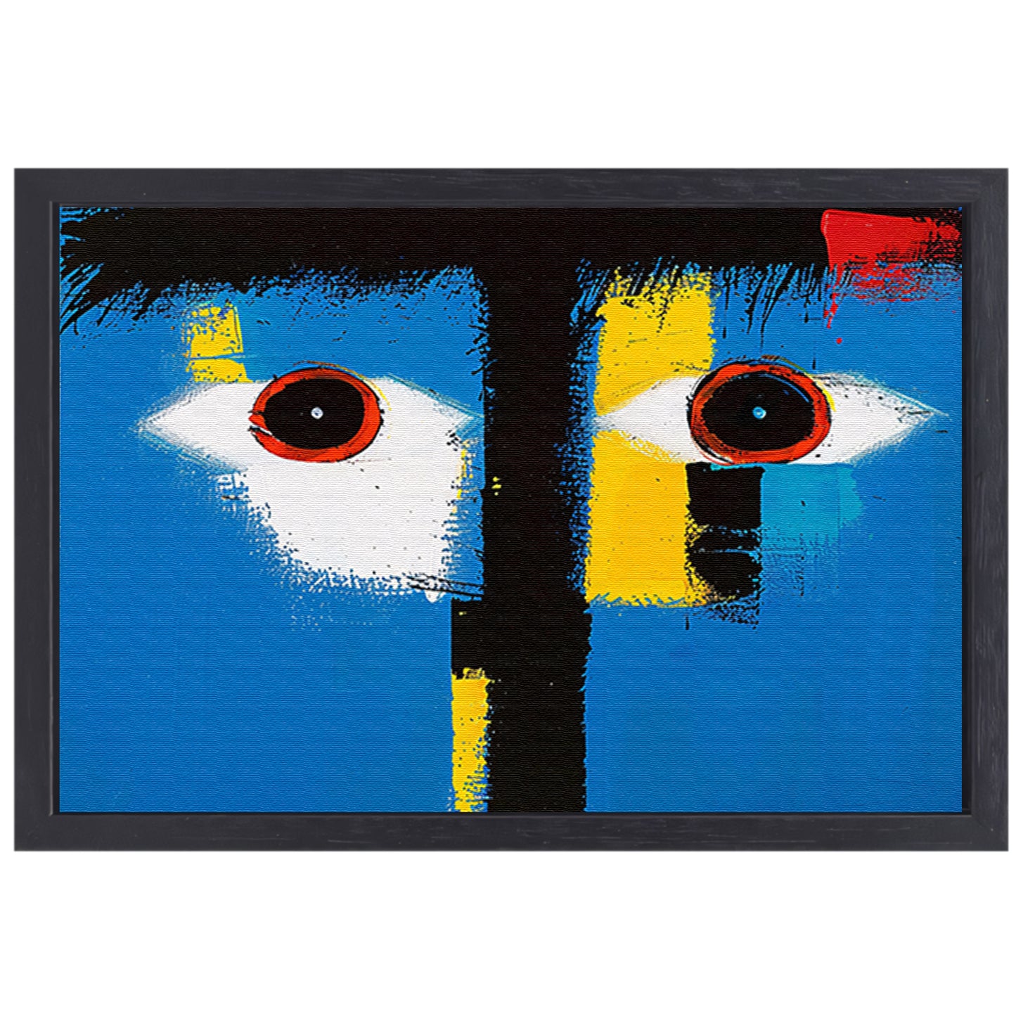 Abstract portret met kleurrijke geometrische vormen canvas met baklijst