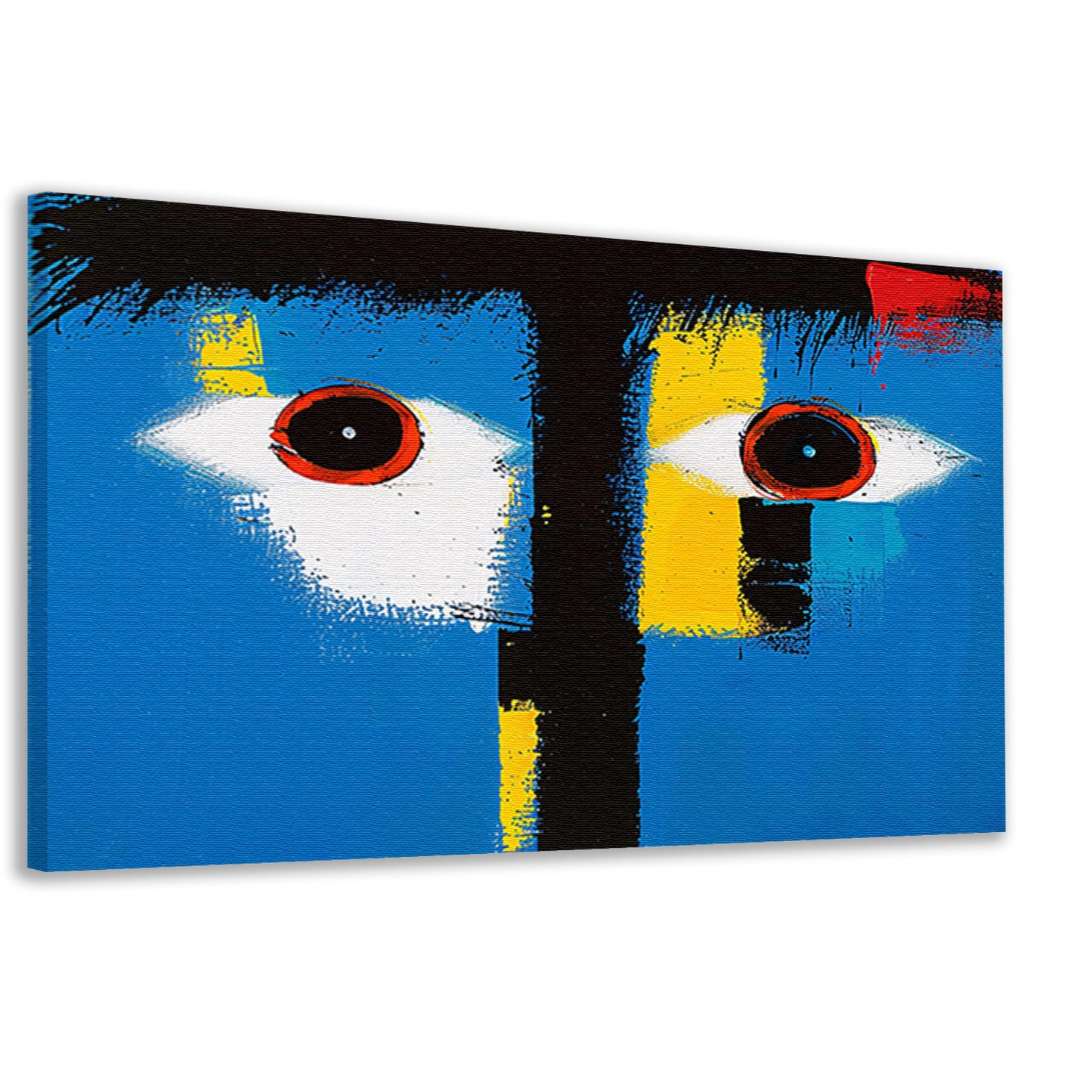 Abstract portret met kleurrijke geometrische vormen canvas