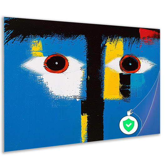 Abstract portret met kleurrijke geometrische vormen poster