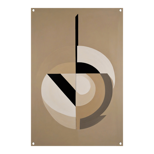 Abstracte geometrie in monochrome tinten tuinposter