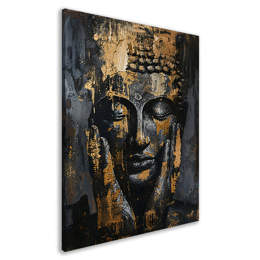 Canvas schilderij - Boeddha schilderij met gouden details