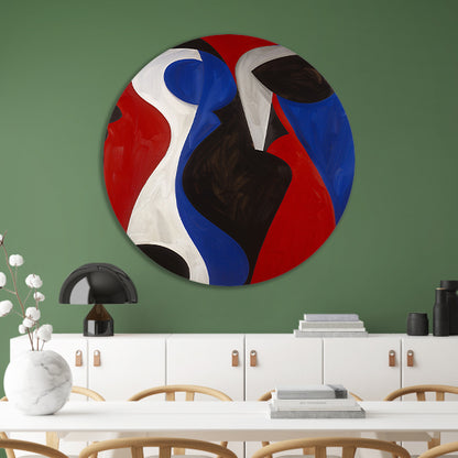 Abstracte kleurrijke vormen in moderne stijl aluminium muurcirkel