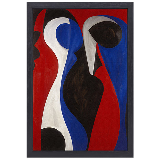 Abstracte kleurrijke vormen in moderne stijl canvas met baklijst