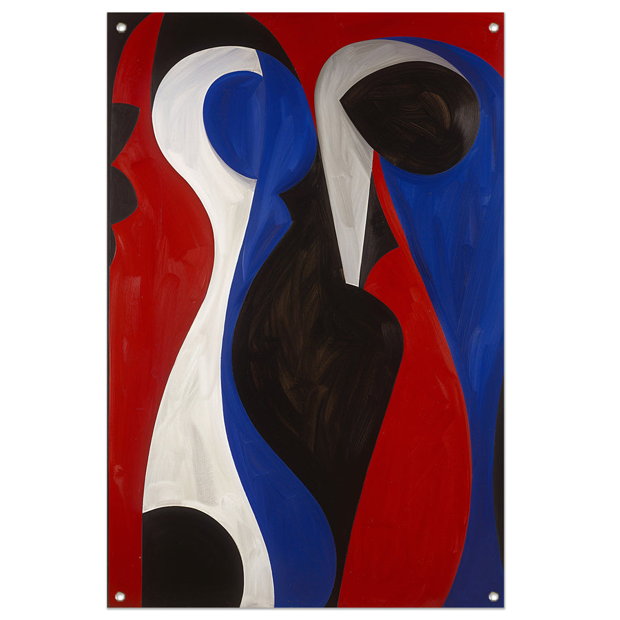 Abstracte kleurrijke vormen in moderne stijl tuinposter