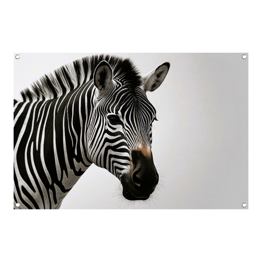 Minimalistisch Zebra Portret in Monochroom tuinposter