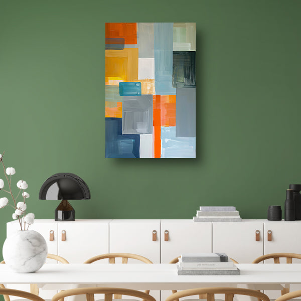 Abstracte geometrische vormen in moderne kleuren acrylglas