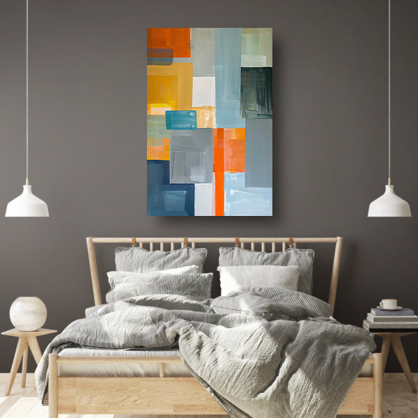 Abstracte geometrische vormen in moderne kleuren poster