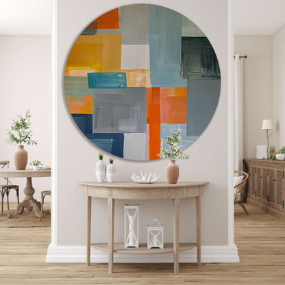 Abstracte geometrische vormen in moderne kleuren forex muurcirkel