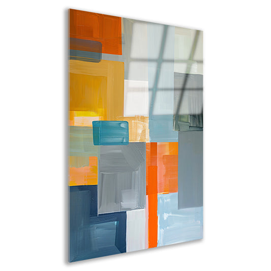 Abstracte geometrische vormen in moderne kleuren acrylglas