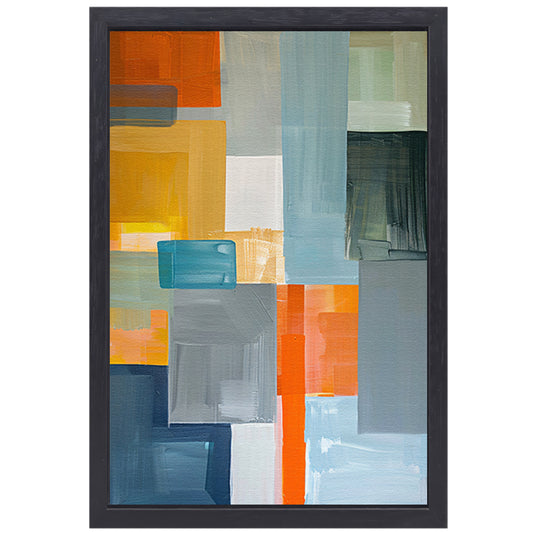 Abstracte geometrische vormen in moderne kleuren canvas met baklijst