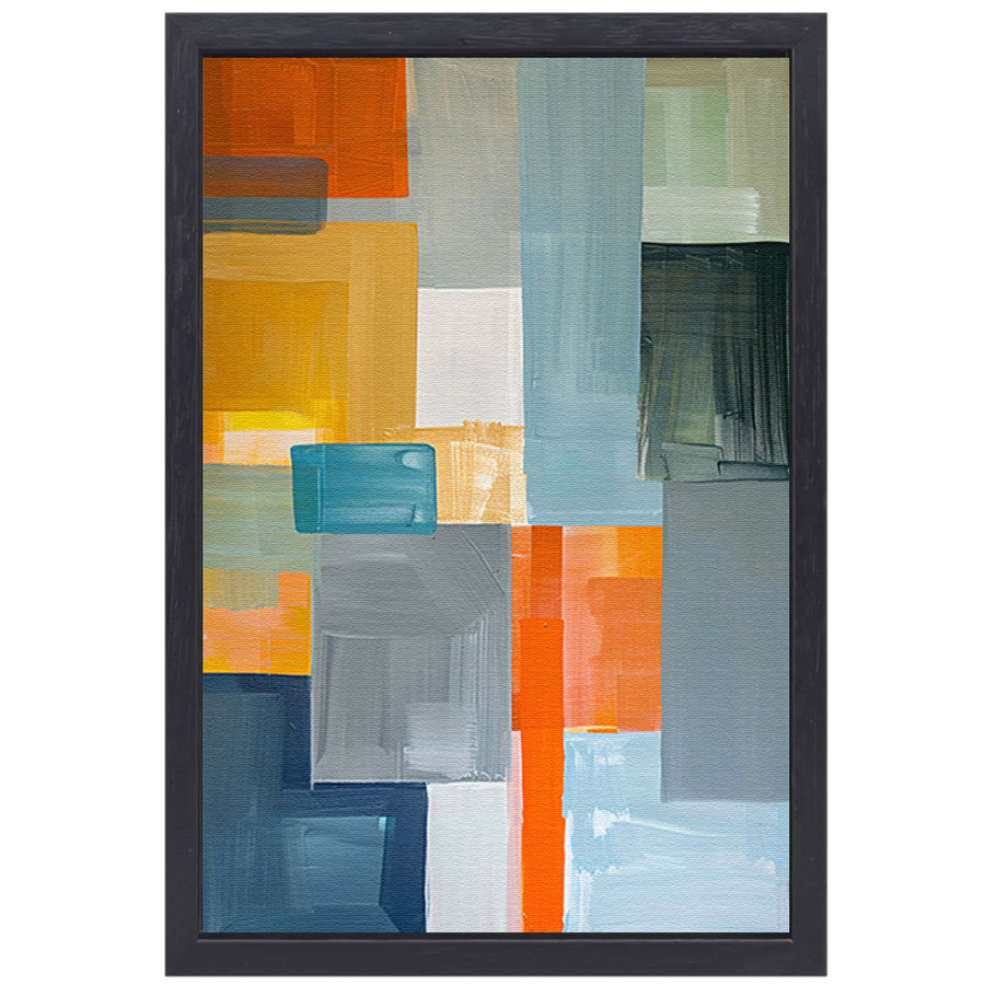 Abstracte geometrische vormen in moderne kleuren canvas met baklijst