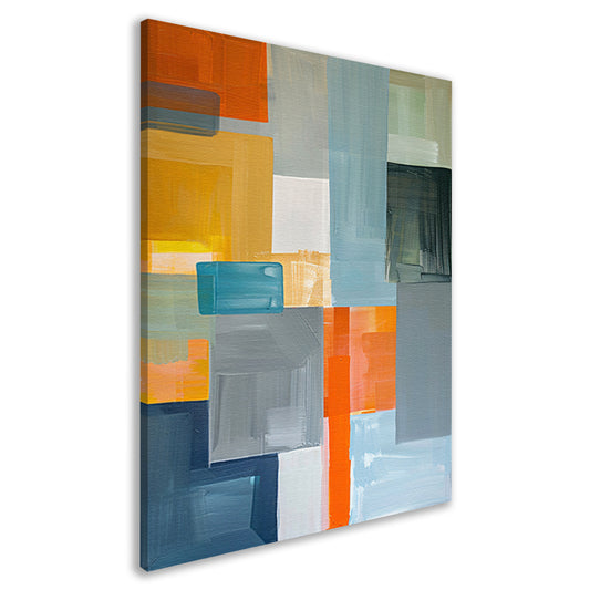 Abstracte geometrische vormen in moderne kleuren canvas