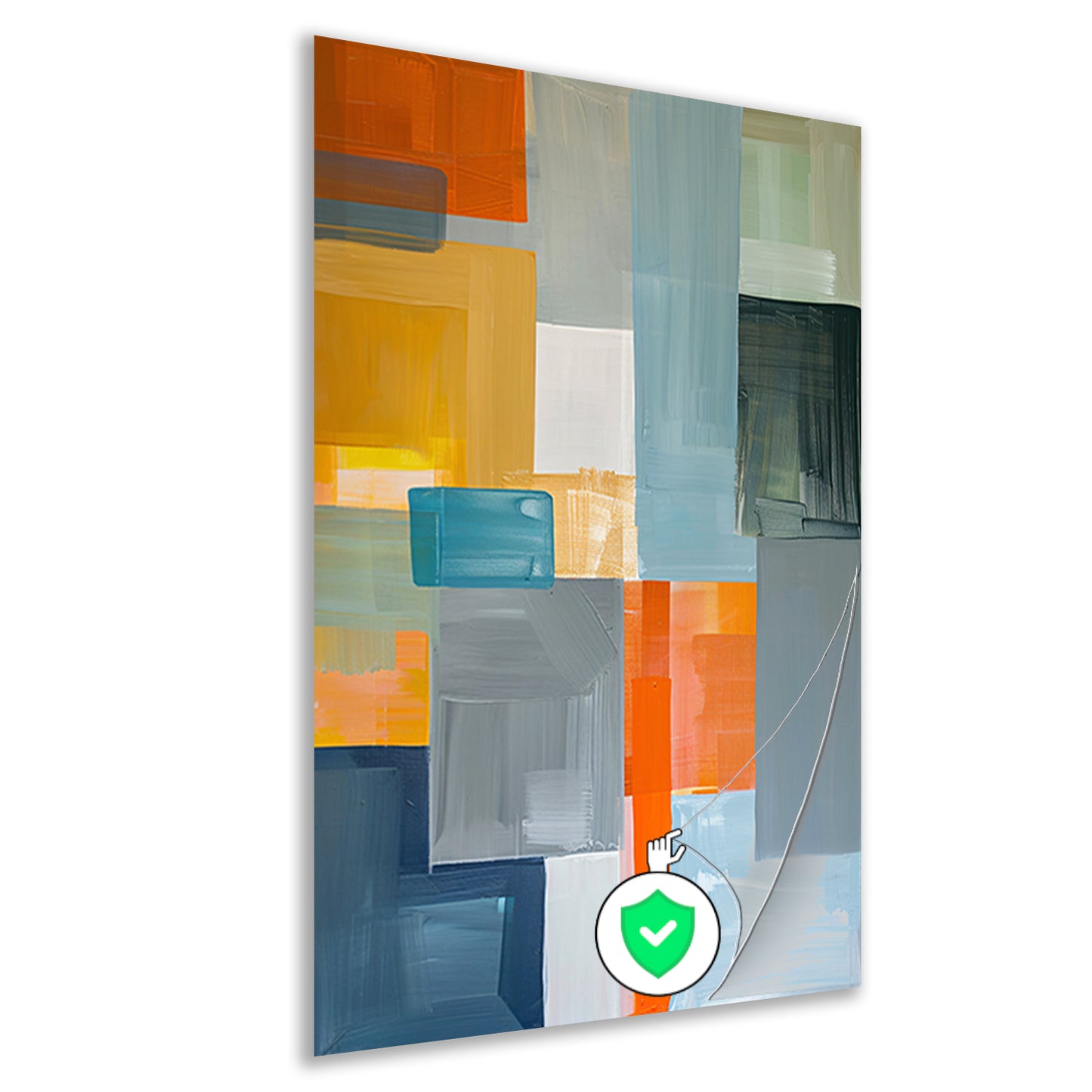 Abstracte geometrische vormen in moderne kleuren poster