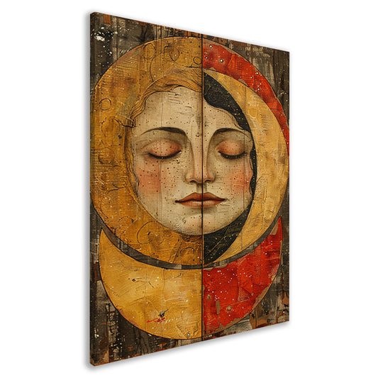 Stille Uitdrukking op Gouden Achtergrond canvas
