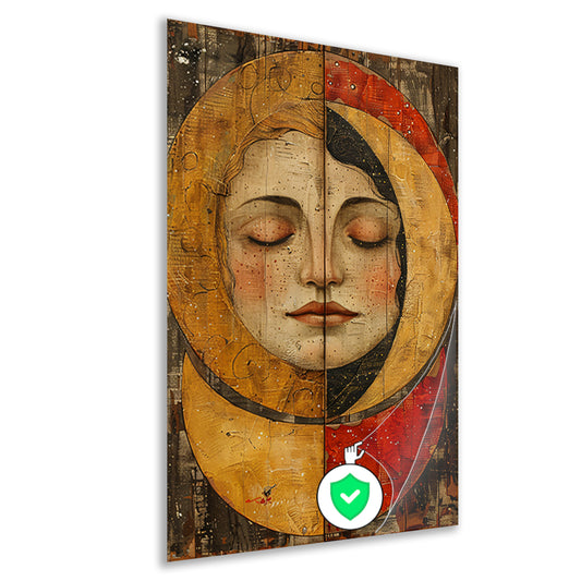 Stille Uitdrukking op Gouden Achtergrond poster